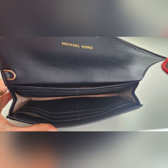 Michael Kors Large Wallet - Blue Denim Heart Print - Picture 3 of 8